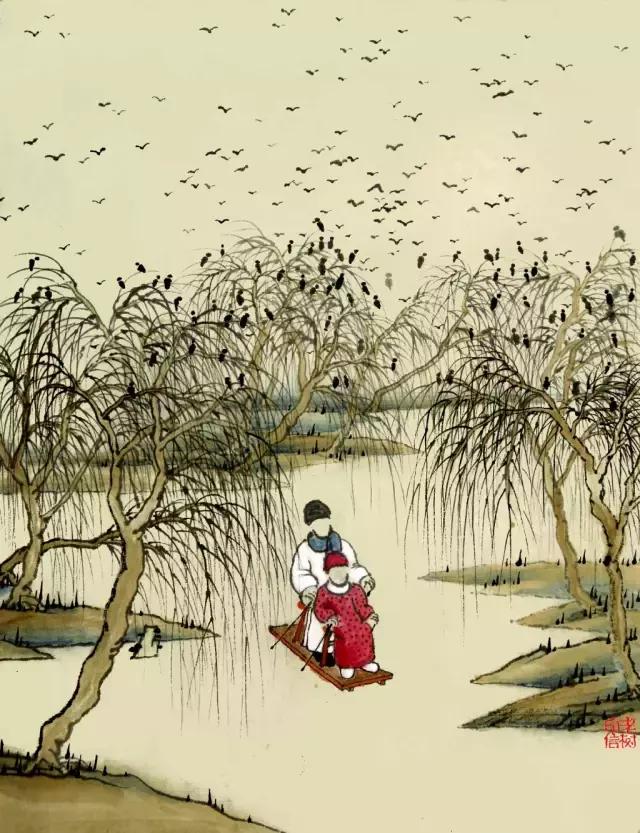 老树画画:24幅节气画,24首节气诗,道出古中国的烟火气息