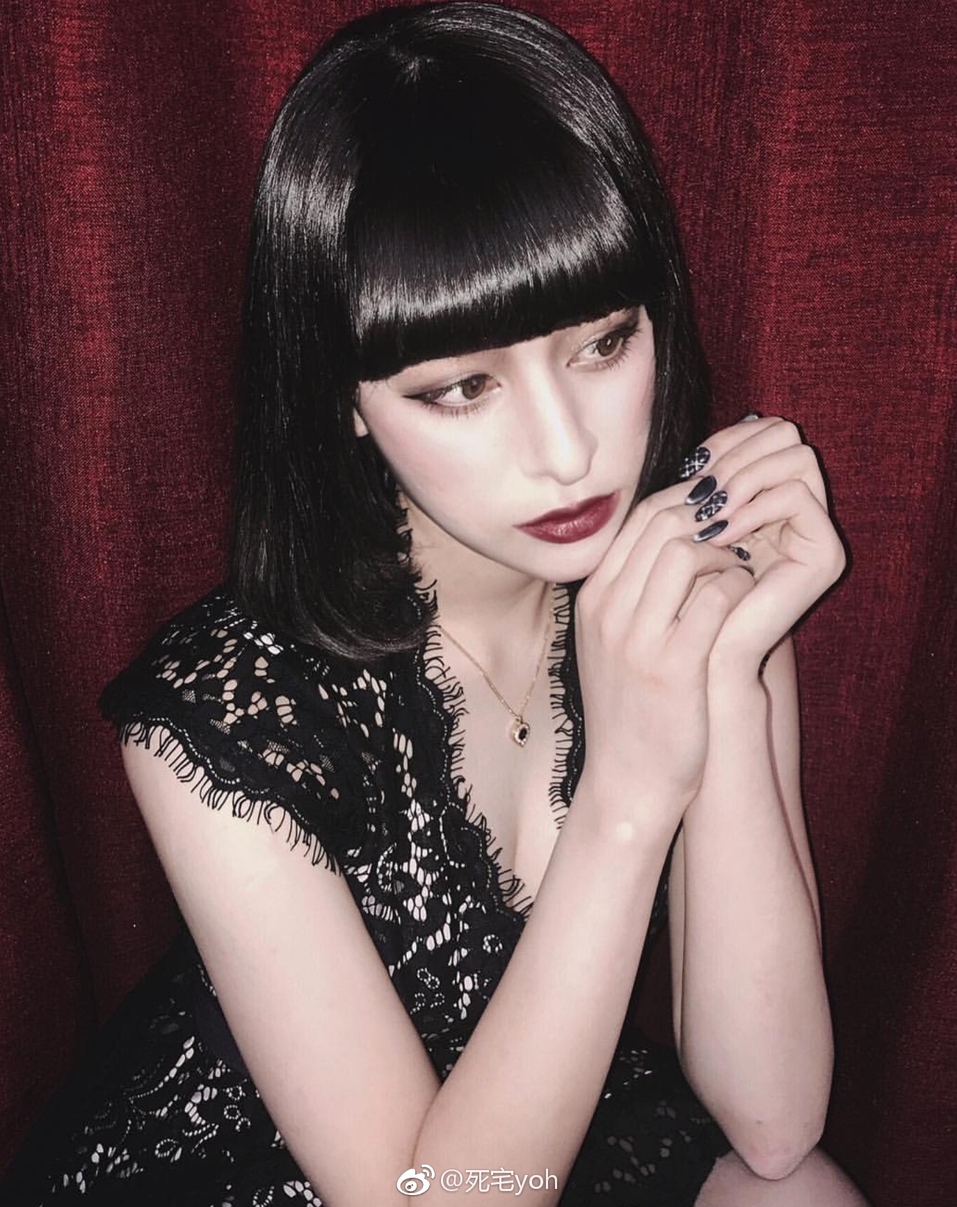 网友reinacut黑发x红唇简直就是漫画里面的和风美人呀