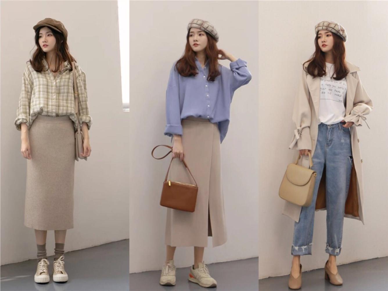 温柔系慵懒风的穿搭莫兰迪色系的搭配真的太好看了