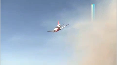 DC-10消防灭火飞机灭火视频爆光