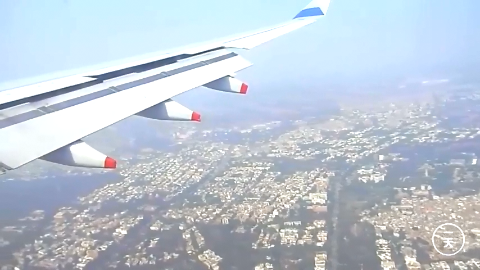 飞机上拍摄印度首都看看新德里的城市建设怎么