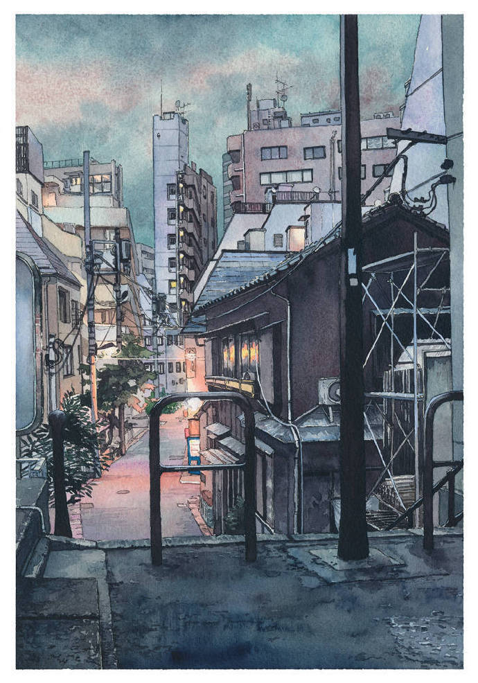 东京街头的夜晚 | 插画师mateusz urbanowicz