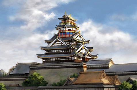 安土城是日本最早的天守建筑, 被丰臣秀吉烧掉, 现在只剩石垣而已