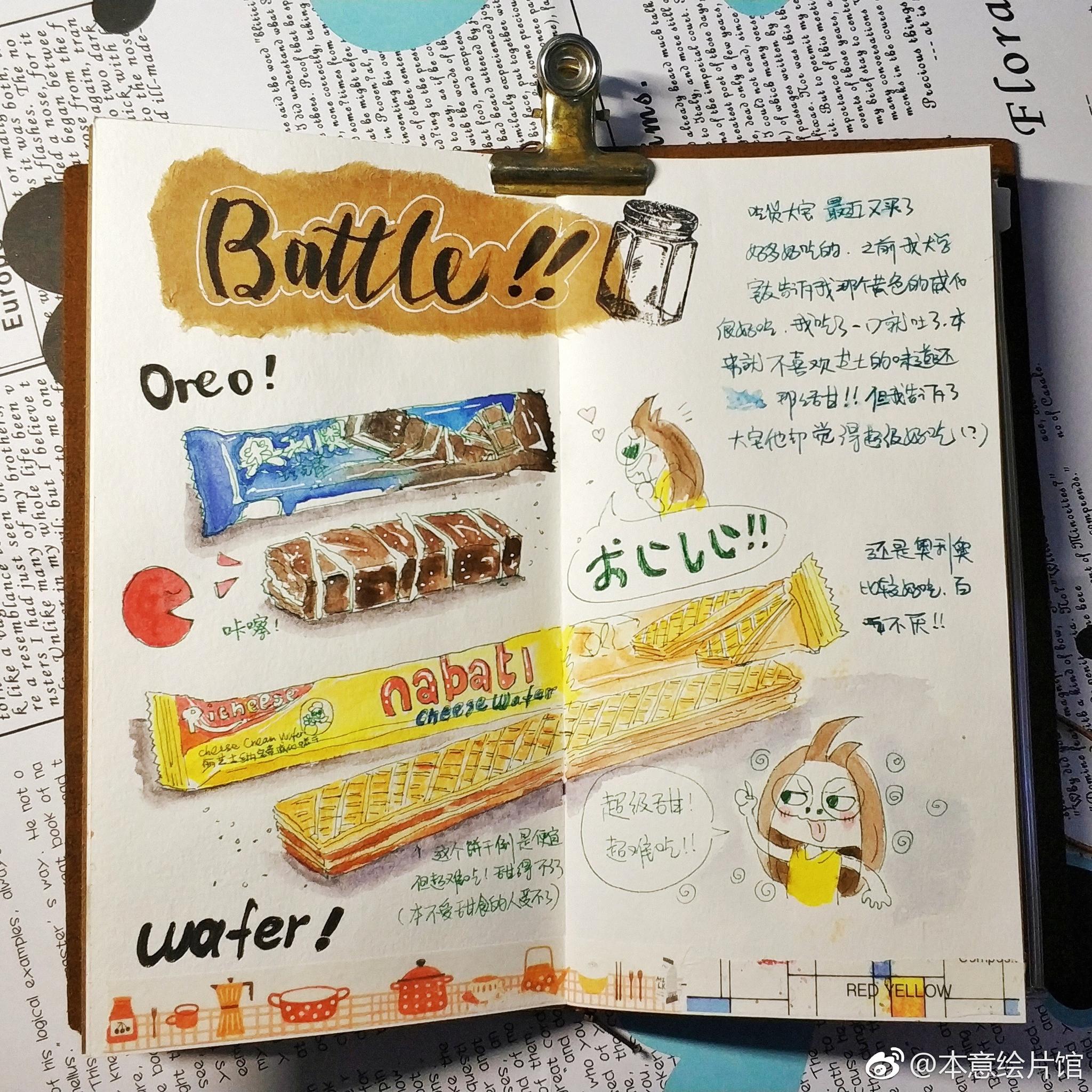 水彩手绘美食手帐一组. | 手帐er