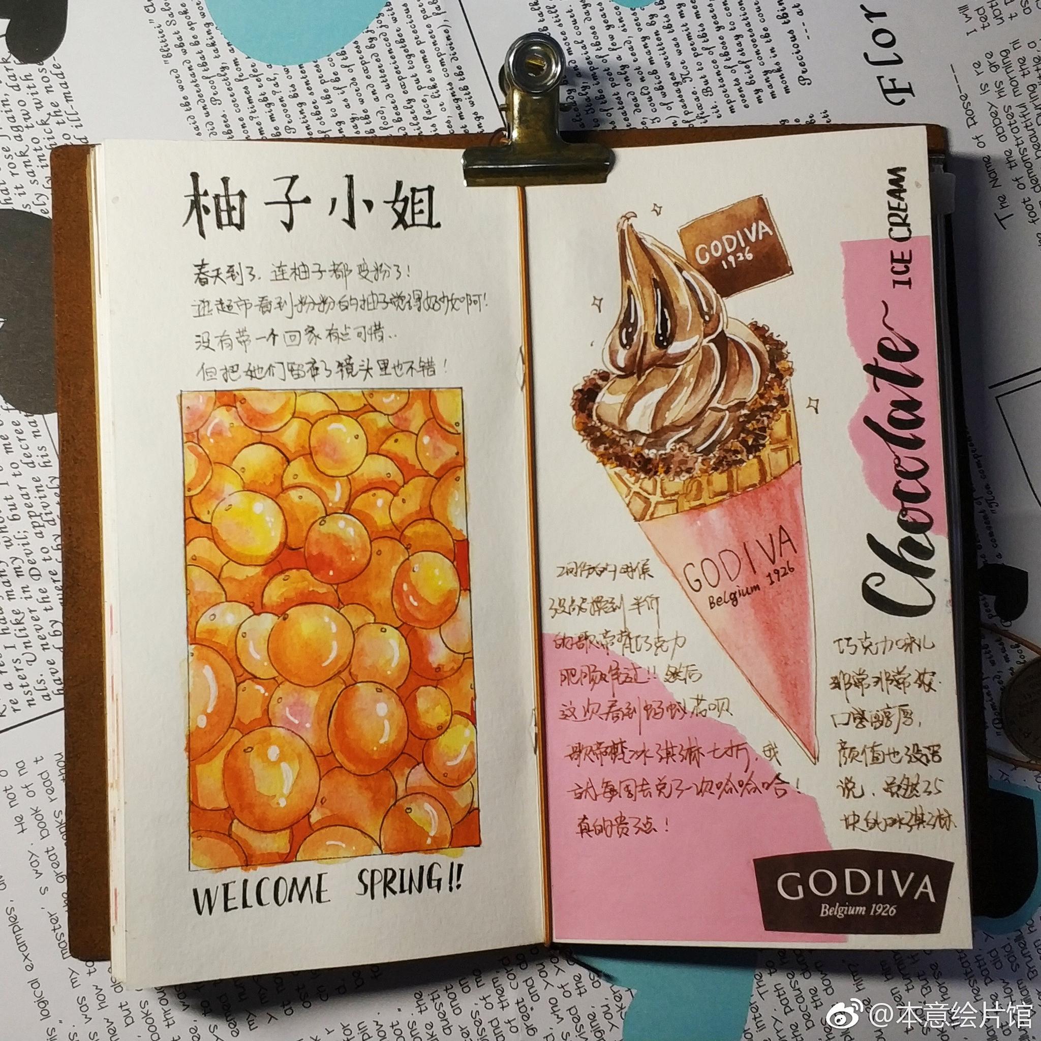 水彩手绘美食手帐一组. | 手帐er