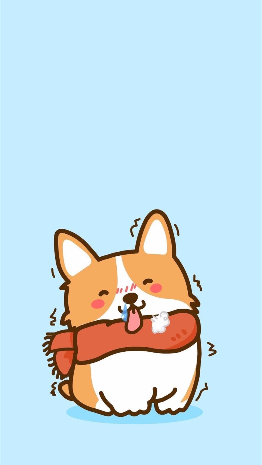 手机壁纸第48期:超级可爱的手绘小短腿柯基手机壁纸,萌化了|柯基|短腿