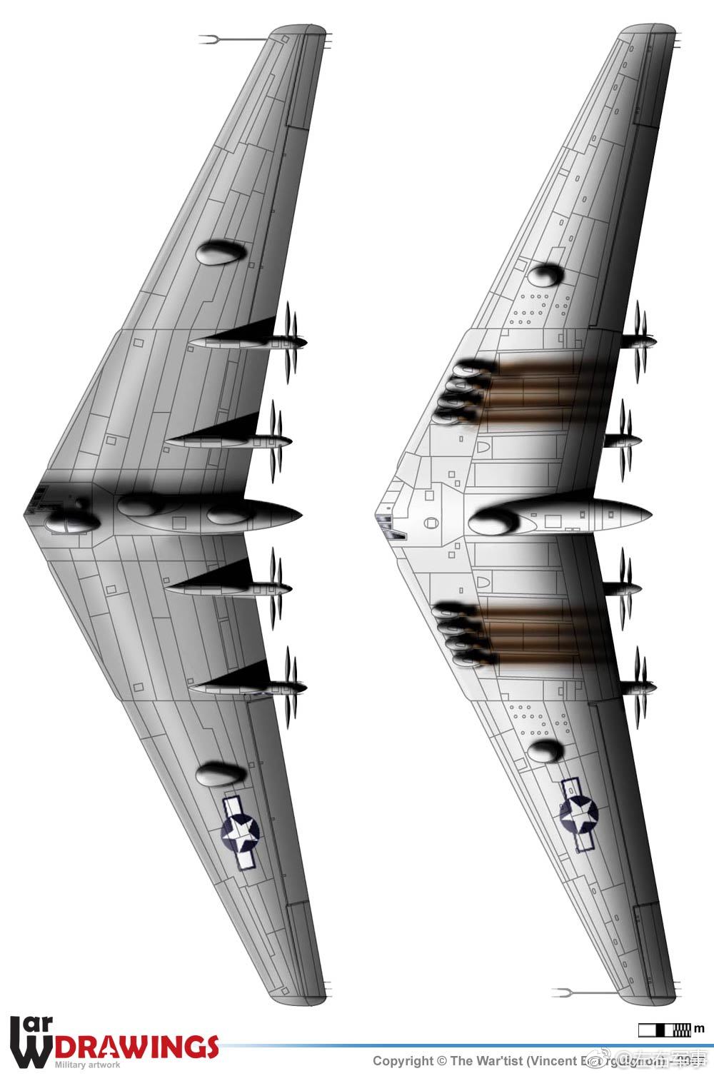 b-2的老祖宗,人类第一种大型飞翼轰炸机,诺斯罗普yb-35战略轰炸机