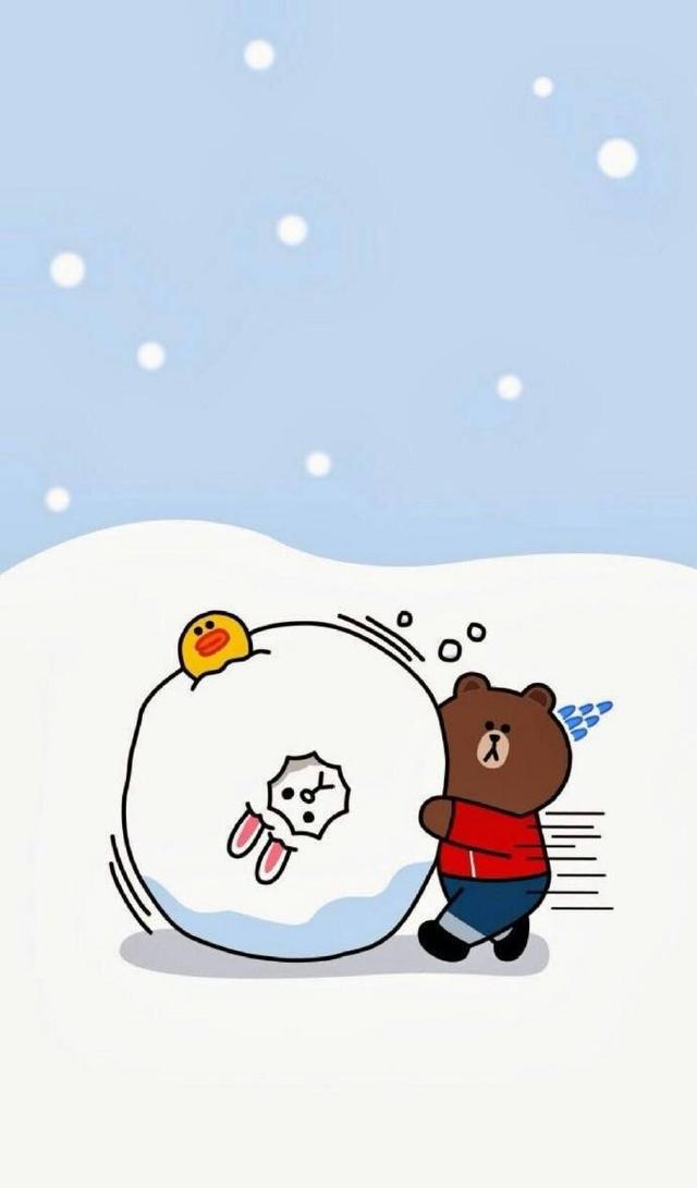 line friends 壁纸 满足你的少女心 布朗熊和可妮兔