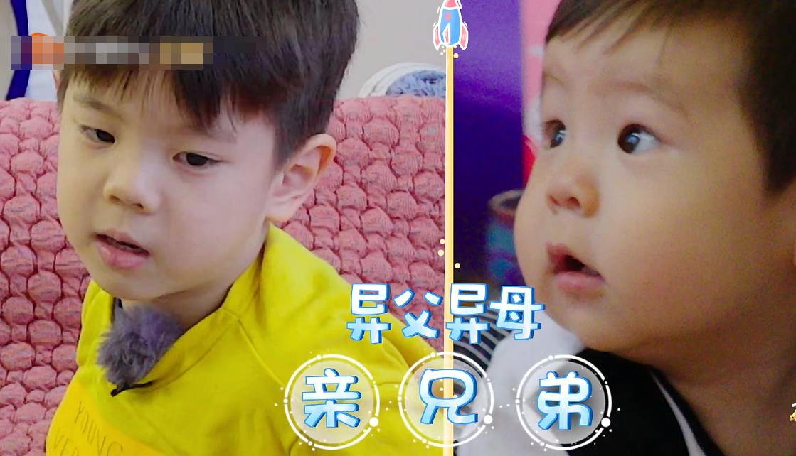 嗯哼失宠大口吃饭, 却意外撞脸霍思燕闺蜜的儿子! 太像了!