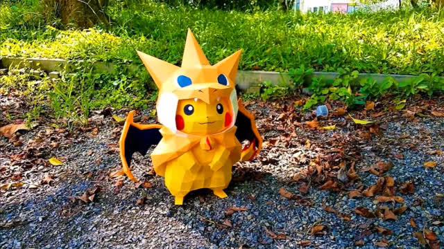纸模皮卡丘的制作过程,成品太萌了!