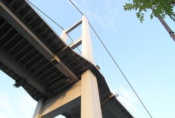这座桥没有一个桥墩, 仅靠2根60厘米钢索吊起, 安全使用50年