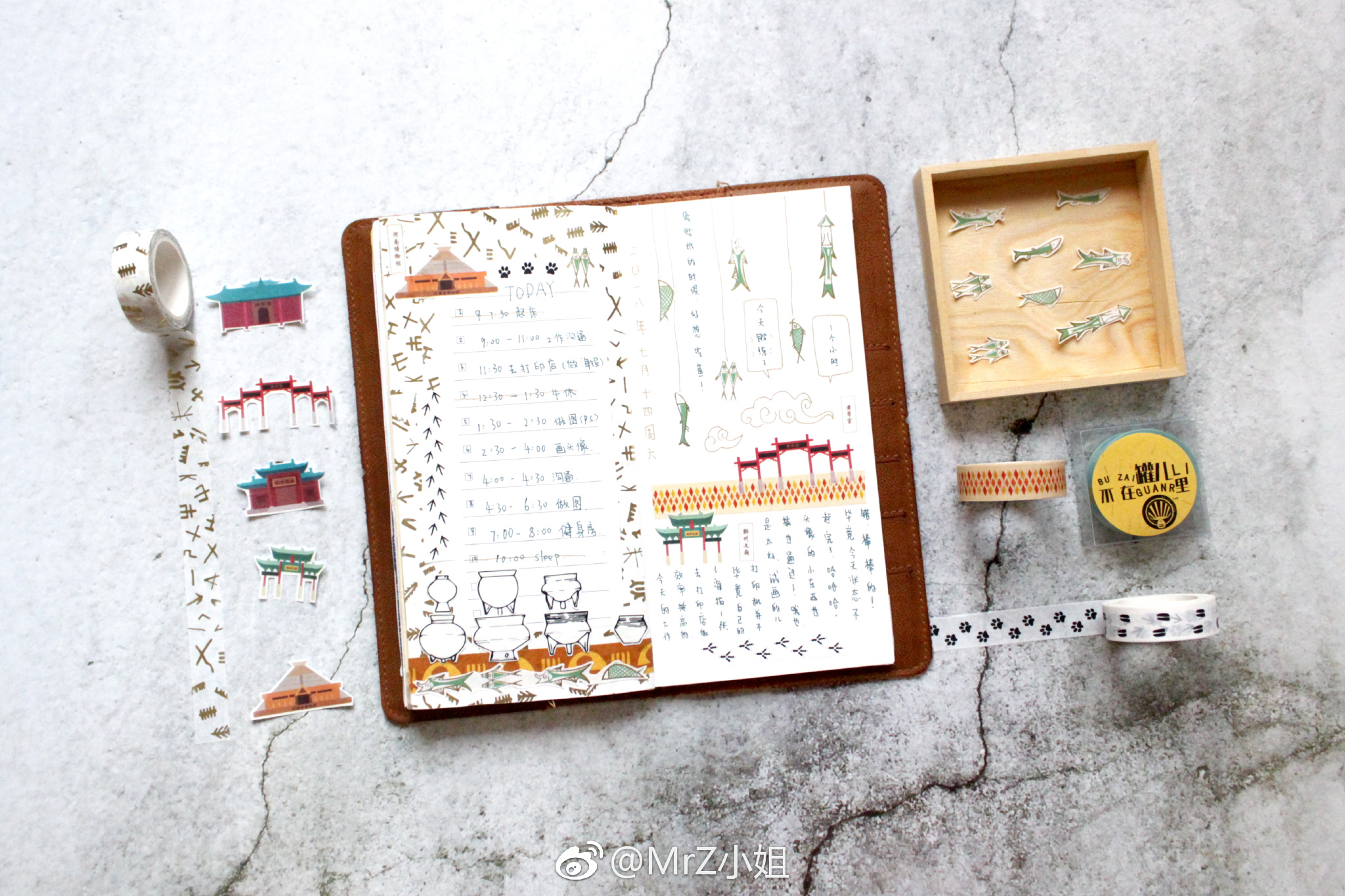 生活的点点滴滴,所学所想,都在一本本手帐里|胶带|明信片|中国风_新浪