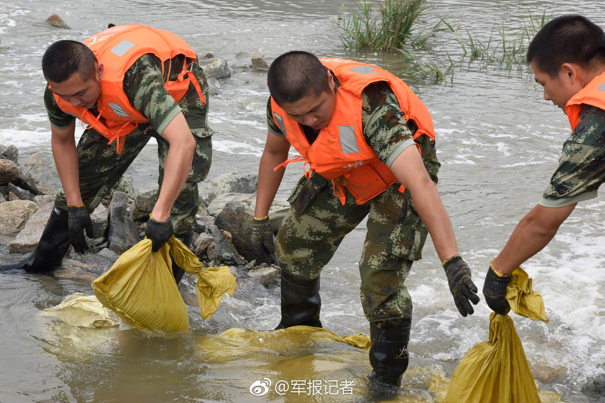 牙城海水倒灌 福建武警官兵全力抢险救灾_新浪看点