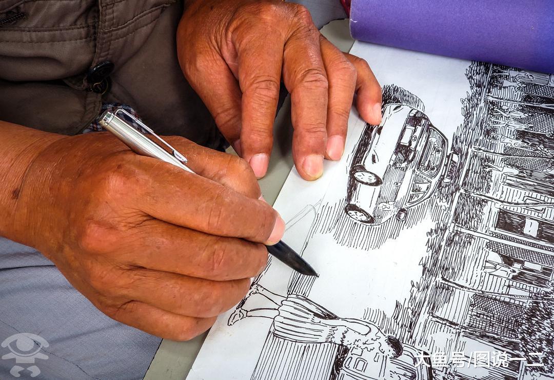 80岁老人画画60年, 耳不聋眼不花, 还有女粉丝|翟金生|钢笔画|老人