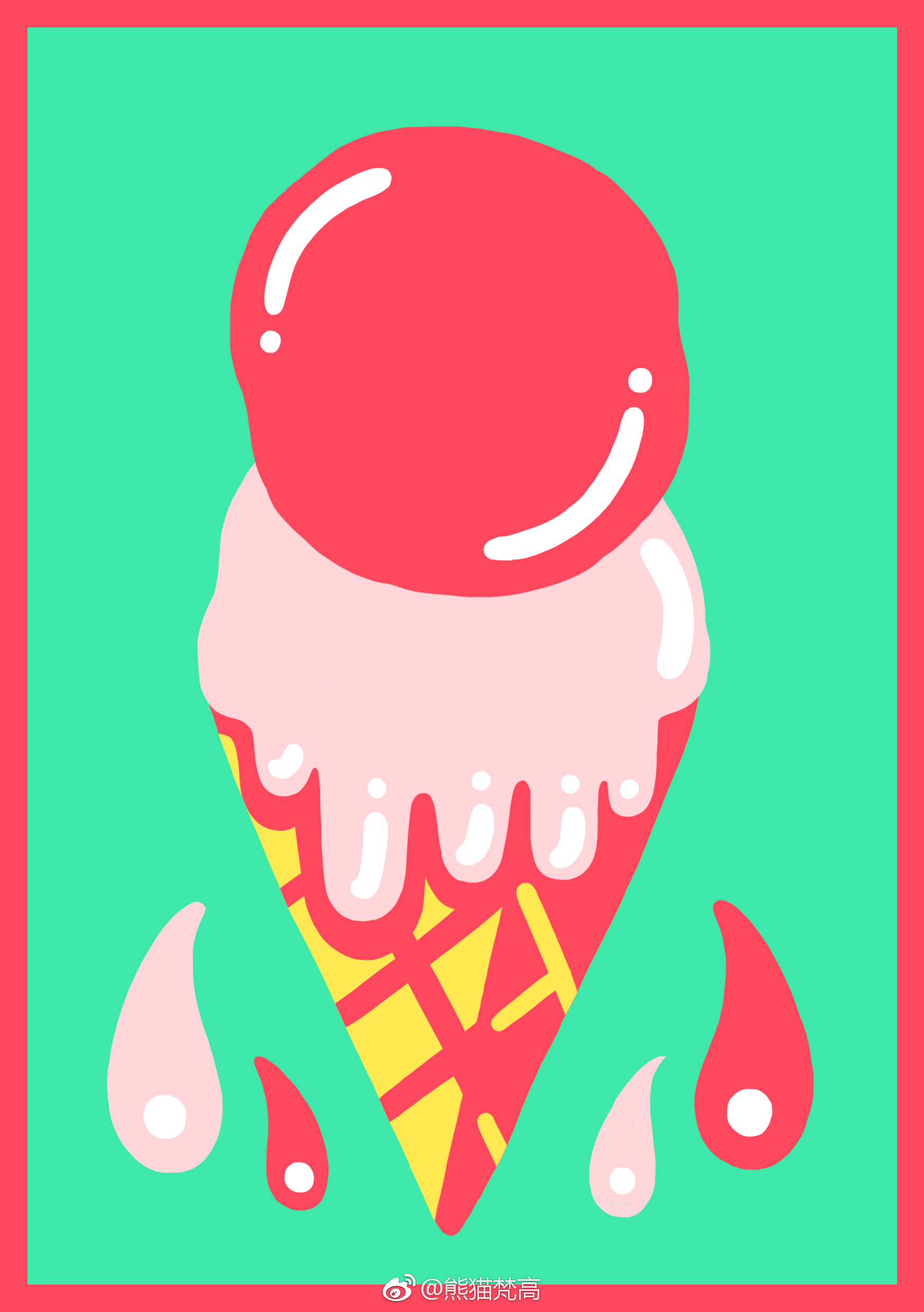 夏天的颜色来自伦敦自由插画家maryloufaure的作品强烈鲜艳的配色