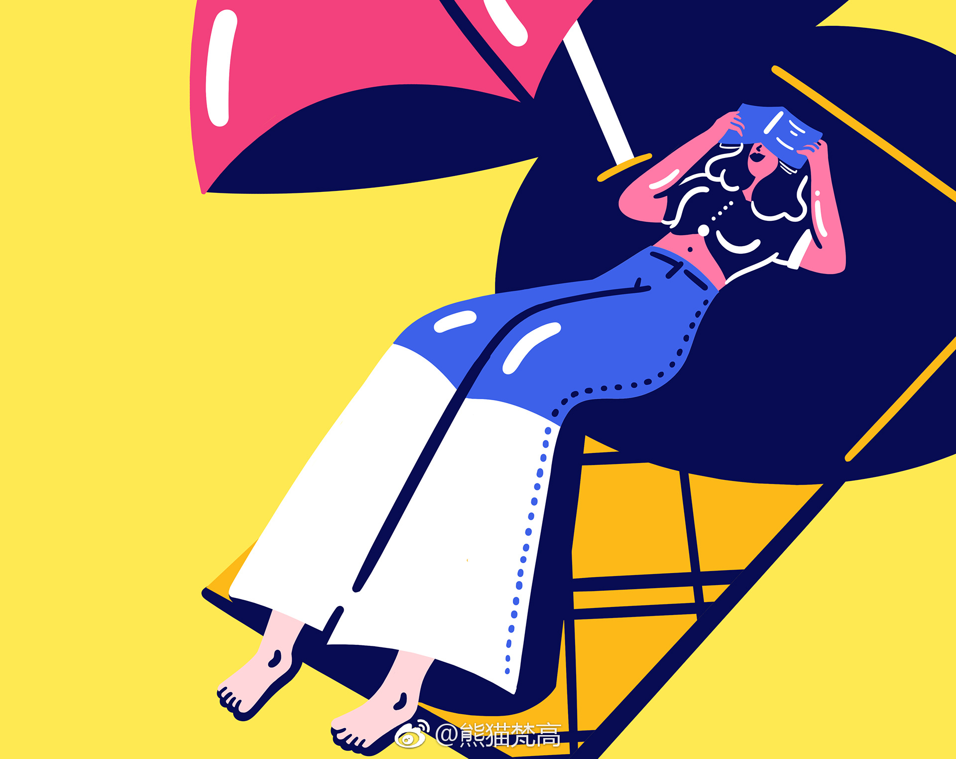 夏天的颜色来自伦敦自由插画家maryloufaure的作品强烈鲜艳的配色