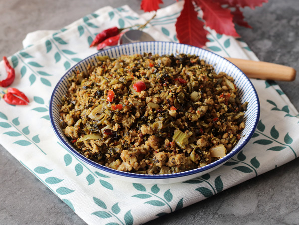 酸芥菜肉末的做法