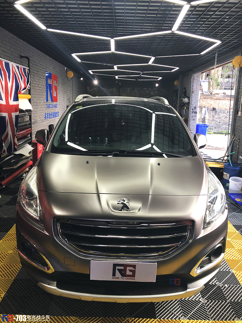 标致3008车身改色电光战斗灰 rg瑞集改色膜云南昆明加盟店出品