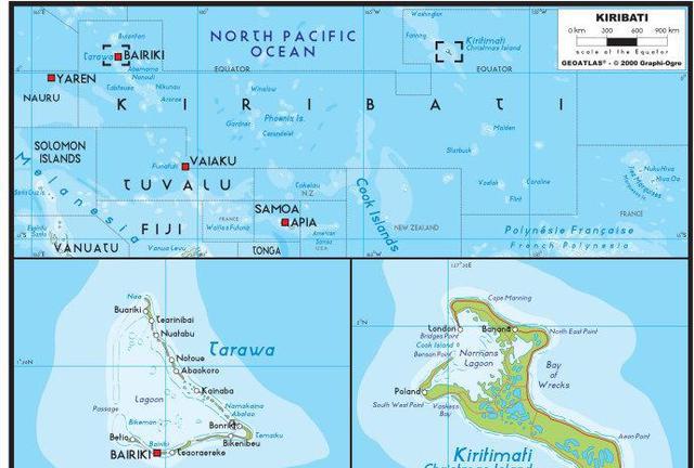 基里巴斯——世界上唯一纵跨赤道,横越国际日期变更线的国家