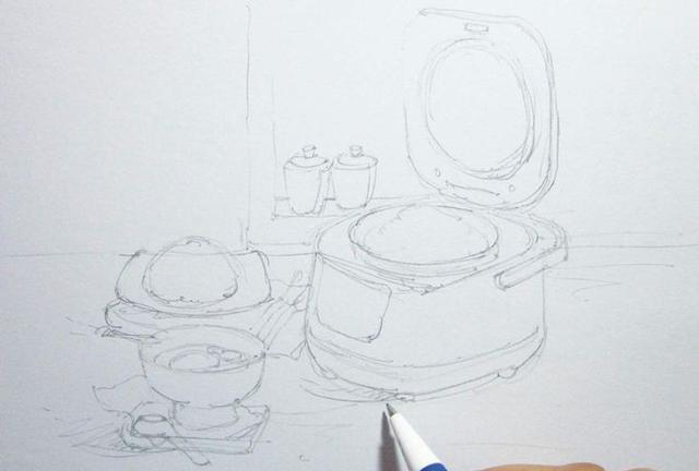 小画家们来画电饭煲吧就用你手中的马克笔