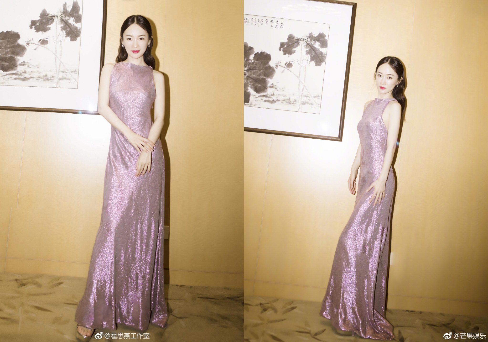 38岁霍思燕走红毯一字肩连衣裙成软肋小骨架女孩千万别学