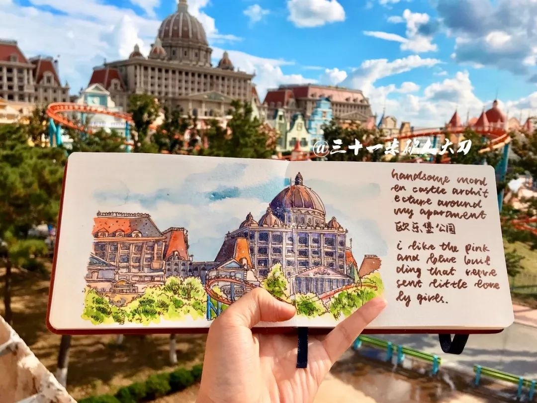 惊艳!山西"95后"女生手绘烟台,地标建筑纷纷变身水彩画!