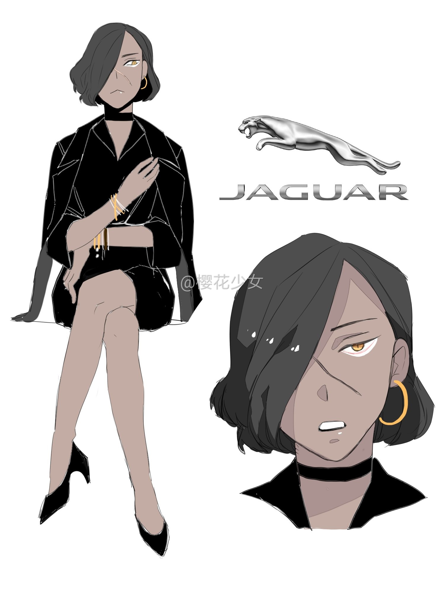 hg太太笔下的女版汽车拟人jeep真滴太可爱啦twitter