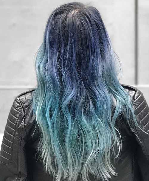 20款女生蓝色渐变发型|蓝色|头发|渐变_新浪新闻