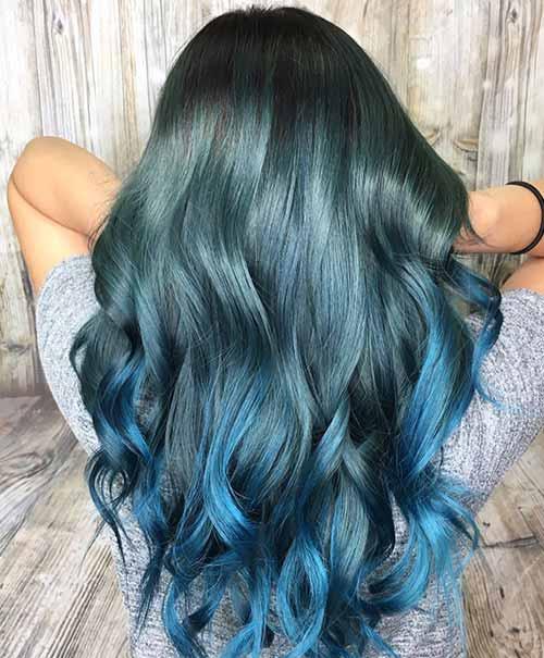 20款女生蓝色渐变发型|蓝色|头发|渐变_新浪新闻