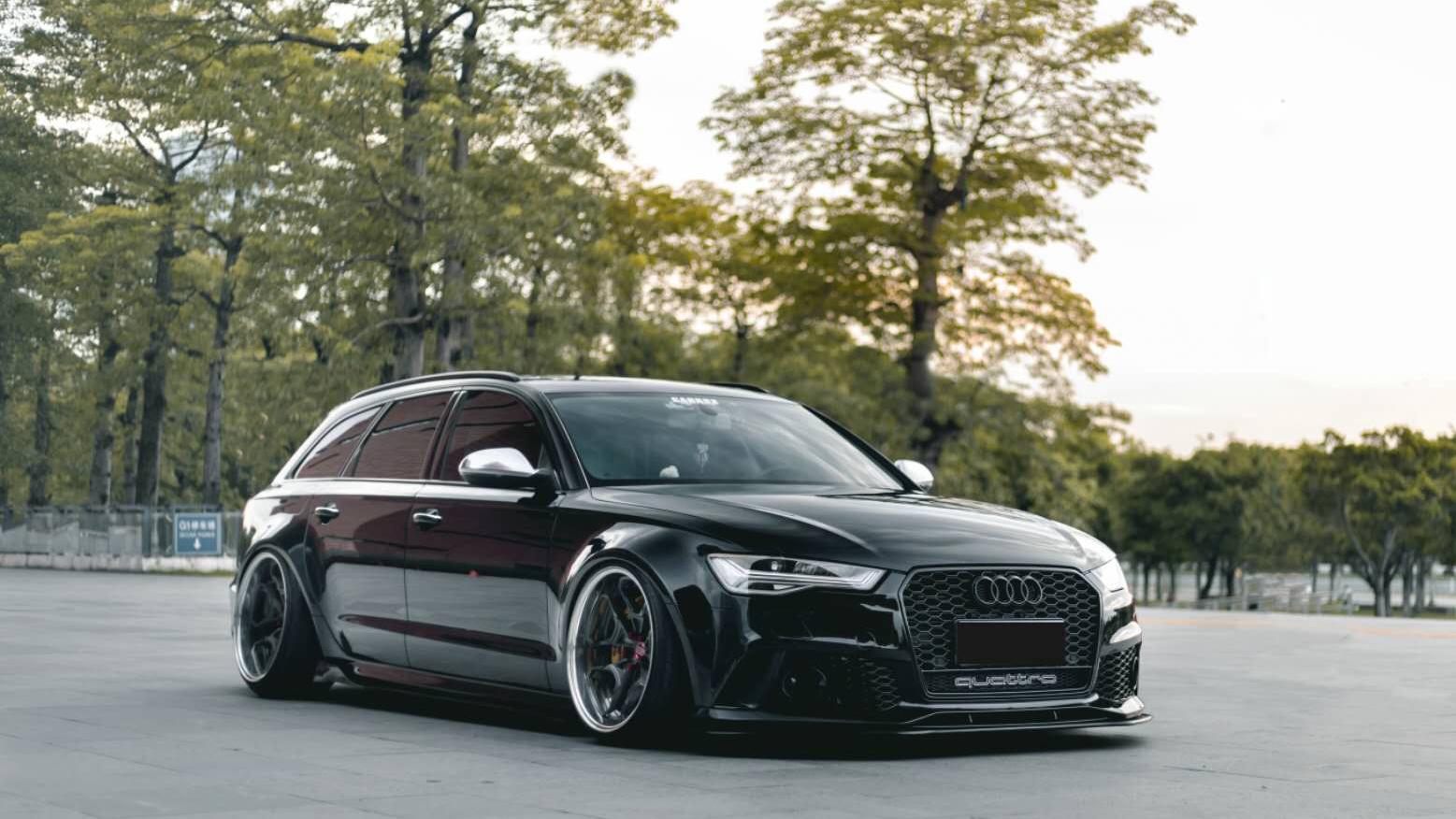 等待10个月只为变身"黑武士", 广州车友的奥迪a6旅行版比rs6还帅