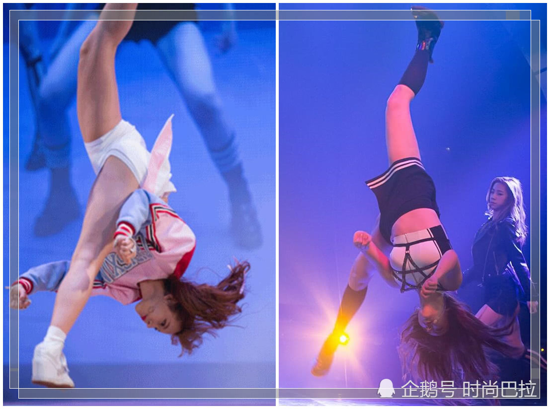 只是这次腿长更加立体,简直是空中的"一字马"