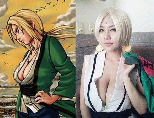 火影忍者:纲手cosplay见过没?第一神还原,最后身材比纲手强