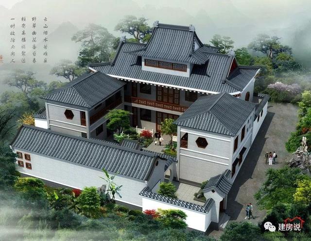 四合院别墅户型11:四合院别墅户型12:黛瓦白墙的中式院落别墅,一砖一