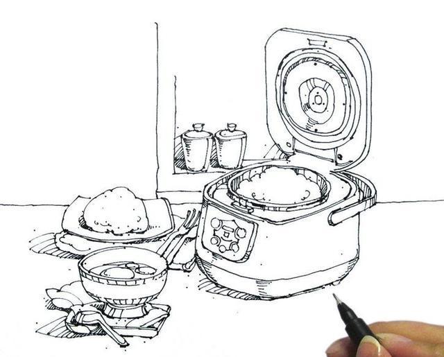 小画家们来画电饭煲吧就用你手中的马克笔