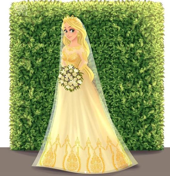 当迪斯尼公主穿上婚纱时, 每一款都想要