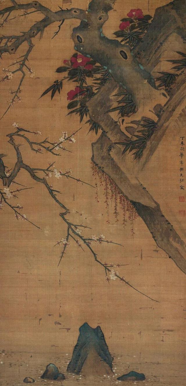 明代画家孙克弘达摩花鸟作品
