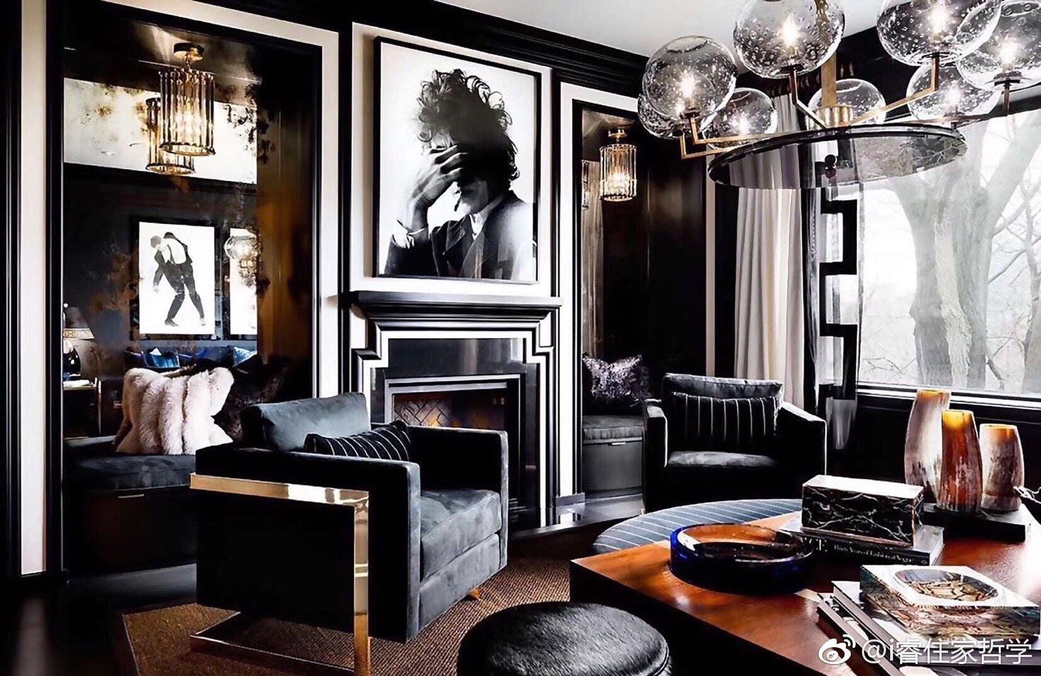 黑色Art Deco风格，没想到黑色也这么不低调！奢华之感，然人像跪了