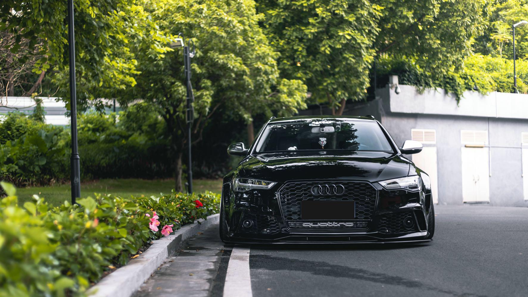 等待10个月只为变身"黑武士", 广州车友的奥迪a6旅行版比rs6还帅