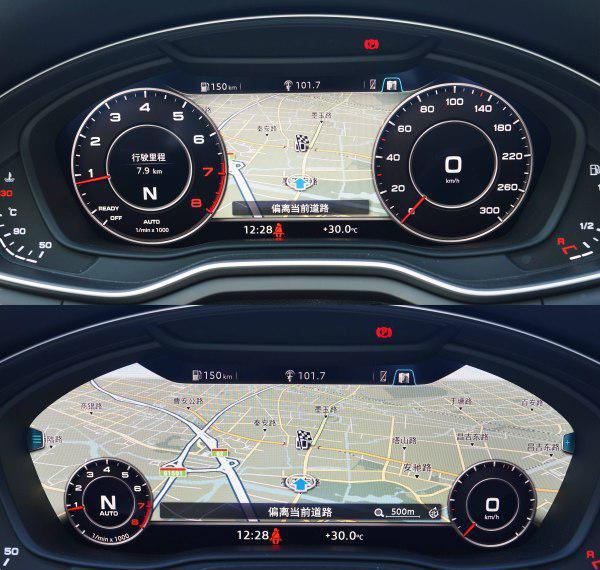 奥迪对这个仪表的设计思路非常明确,就是承担行车电脑和做mmi系统的