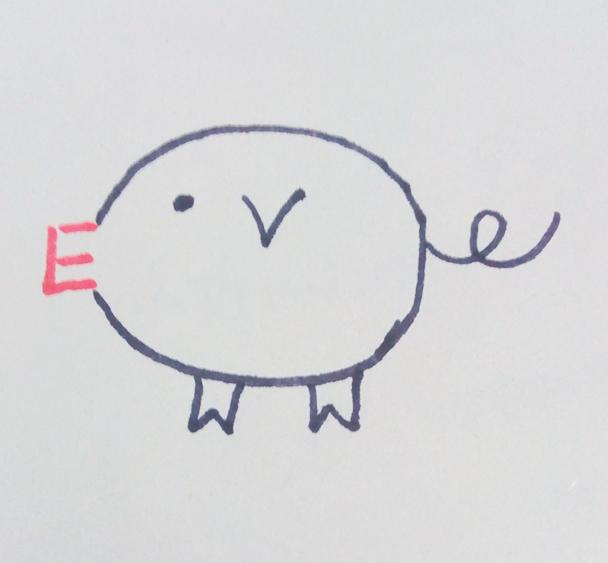 幼儿创意简笔画|用字母e画可爱的小猪猪,你也可以做得到__财经头条