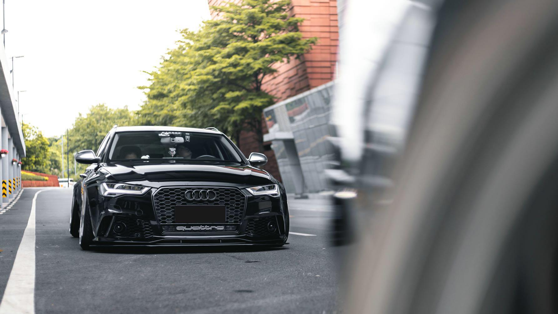 等待10个月只为变身"黑武士", 广州车友的奥迪a6旅行版比rs6还帅