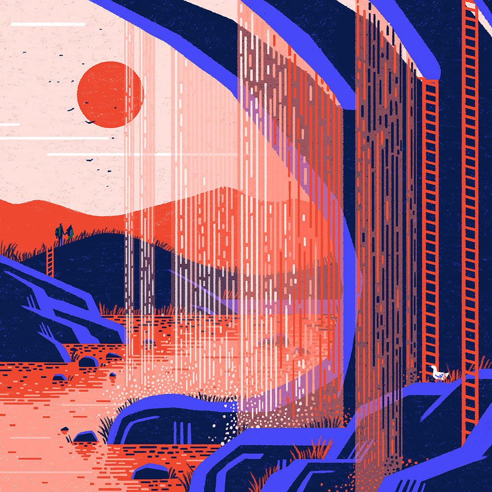 千万别被甲爸发现,红蓝配色也可以这么酷炫|插画师|远山|插画_新浪