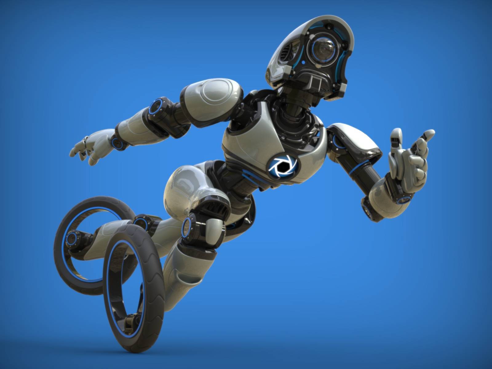 奔跑的机器人,相同的模型,不同的材质.了解一下.