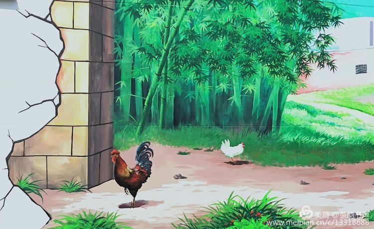 魅力龙乡,红色龙池大型3d立体画——山东省昌邑市潍