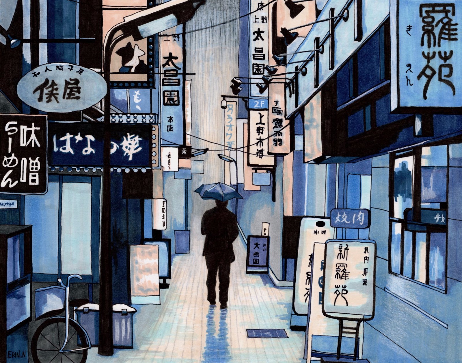 erin nicholls日本风情绘画