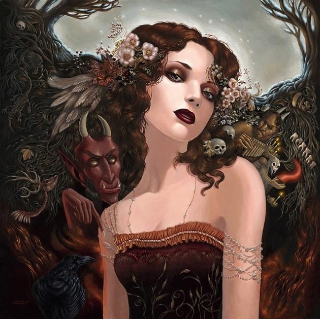 美国插画家miaaraujo压克力颜料绘画作品