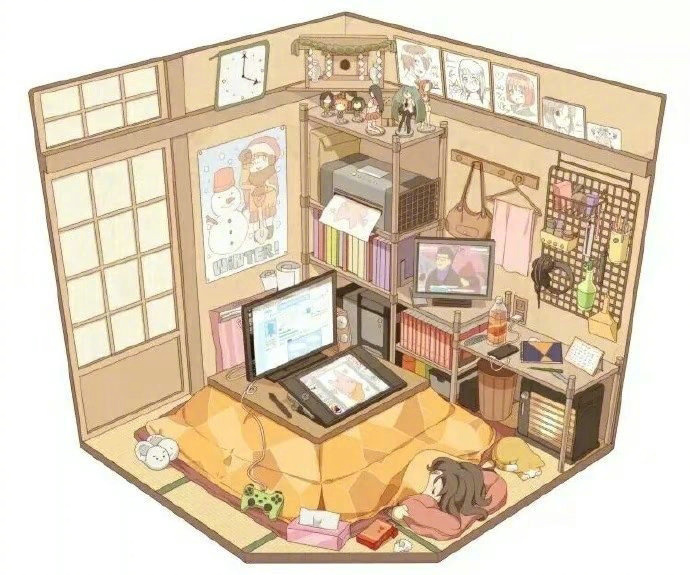 日本画师伊东的漫画好想在这安逸的房间里当一个废人
