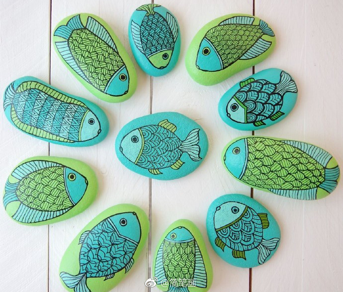 创意石头画,把鹅卵石变废为宝