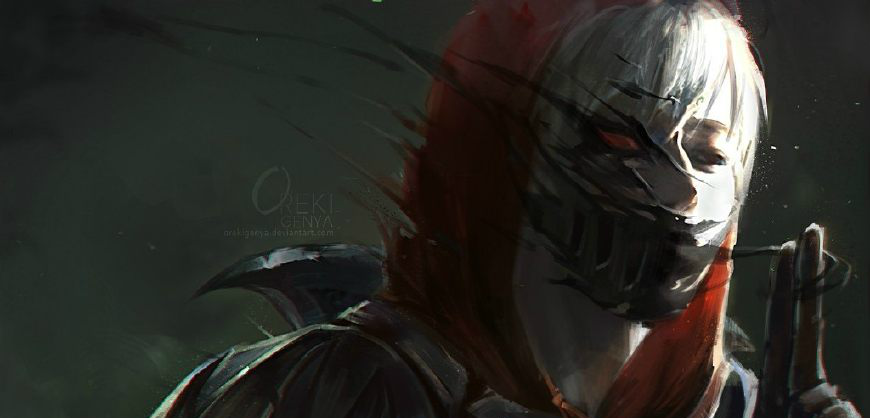 超帅的lol英雄联盟中冷酷的劫摘下他的面具的样子