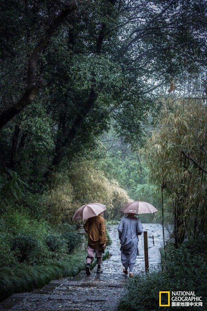 雨中的灵隐寺,清净而惬意!